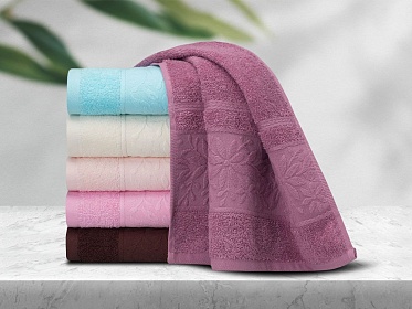 Полотенце махровое Luxor 50х90 капучино (какао) диз. Эдельвейс