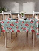 Скатерть 145*180 Fine Line Гранаты на синем, рогожка, рис. 62019-2