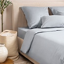 Простыня из сатина Моноспейс Ecotex 1,5 спальная серая