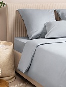 Простыня из сатина Моноспейс Ecotex 1,5 спальная серая