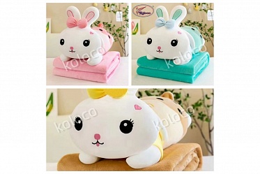 Плед-сумка детский махровый Игрушка Зайка