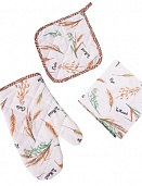 Колоски набор для кухни 3 предмета (рукавичка-прихватка, прихватка, декор.полотенце)