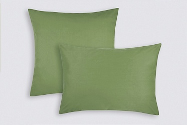 Наволочки из сатина Моноспейс Ecotex 2шт. 70*70 зеленый
