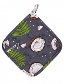 "Прихватка рогожка 18х18 ""Радушная хозяйка"" Кокосы серый"