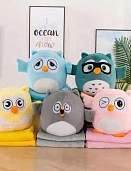 Плед-сумка детский махровый Игрушка Сова