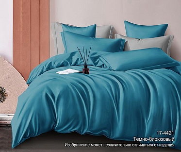 17-4421 Темно-бирюзовый постельное белье из сатина Бояртекс евро
