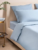 Простыня из сатина Моноспейс Ecotex 1,5 спальная  серо-голубая