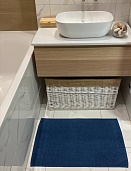 Коврик для ванной махровый Он и Она 50*70 сапфир