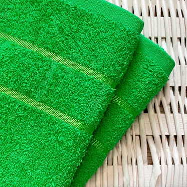 Полотенце махровое Юнона Он и Она 70*130 зеленый