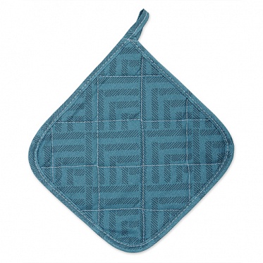 "Прихватка рогожка 20х20 ""Радушная хозяйка"" Ромбы синий"