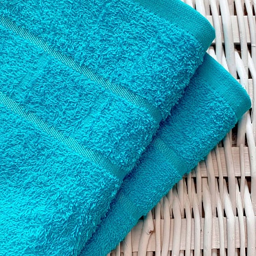 Полотенце махровое Юнона Он и Она 30*50 голубой