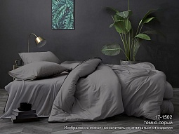17-1502 ТРХ темно-серый постельное белье из поплина гл/кр Бояртекс 1,5 сп.