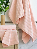 Полотенце «Verossa» махровое 50/90 500Г/М2 Stripe Цвет Нежно-персиковый