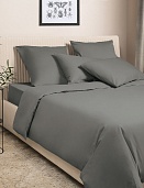 Антрацит постельное бельё из сатина Моноспейс Ecotex 1,5 спальное