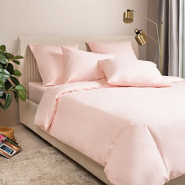 Пододеяльник из сатина Моноспейс Ecotex 2 спальный пудровый