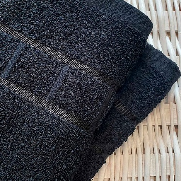 Полотенце махровое Юнона Он и Она 100*150 черный