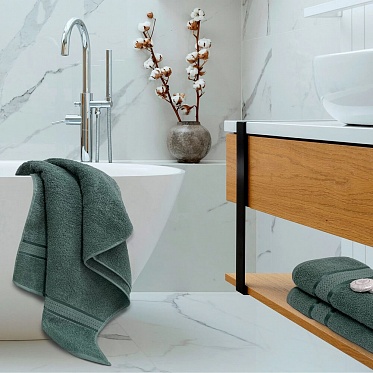 Полотенце махровое Амур Он и Она 100*150 нефритовый