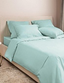 Нежно-голубой постельное бельё из сатина Моноспейс Ecotex евро