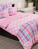 Звёзды Розовые постельное бельё из бязи Ночь Нежна евро