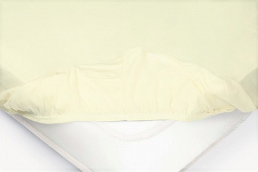 Простыня на резинке трикотажная в кроватку Ecotex нежно-желтая