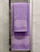 Полотенце махровое Мурашки Он и Она 70*130 светло-фиолетовый