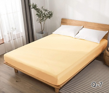 Простыня на резинке сатиновая Сайлид 90х200х25 Q7