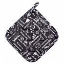 "Прихватка рогожка 20х20 ""Правила кухни"" Горький шоколад"