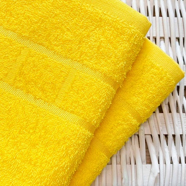 Полотенце махровое Юнона Он и Она 70*130 желтый