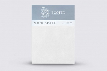 Простыня из сатина Моноспейс Ecotex евро белая