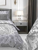 235 Узоры востока, 9/3 Вид, б/з серый постельное белье из бязи Бояртекс 1,5 спальное