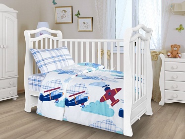 КПБ детский поплин 140х107 "Полет"