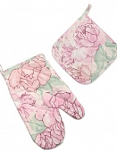 Пионы Набор для кухни 2 предмета (рукавичка-прихватка, прихватка)