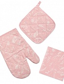 Соцветие набор для кухни 3 предмета (рукавичка-прихватка, прихватка, декор.полотенце)