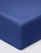 Простыня из сатина Моноспейс Ecotex евро  темно-синяя