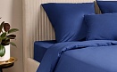 Простыня из сатина Моноспейс Ecotex 1,5 спальная темно-синяя
