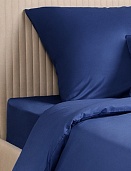 Простыня из сатина Моноспейс Ecotex 1,5 спальная темно-синяя