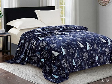 Зимний лес плед  велсофт Амели 200*220