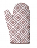 Прихватка-рукавица 18х28 Fine Line рис 62077-3 Ромбы бежево-белые