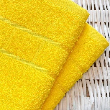 Полотенце махровое Юнона Он и Она 100*150 желтый