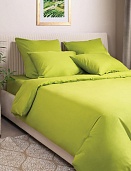 Салатовый постельное бельё из сатина Моноспейс Ecotex 2 спальное с европростыней