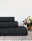 Полотенце махровое Юнона Он и Она 50*90 черный