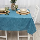 "Скатерть рогожка 145х145 ""Радушная хозяйка"" Ромбы синий"