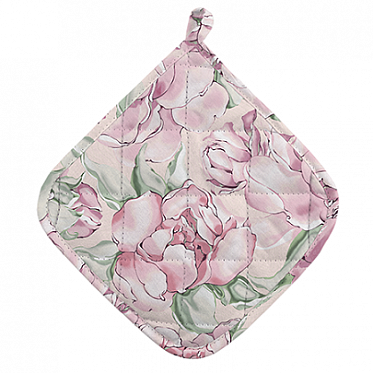 "Прихватка рогожка 20х20 ""Радушная хозяйка"" (Пионы)"