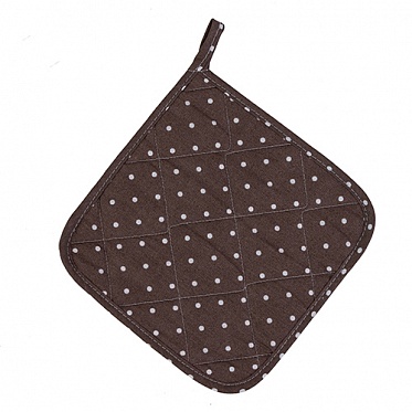 "Прихватка рогожка 20х20 ""Радушная хозяйка"" Горошек мокко"