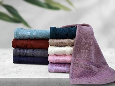 Полотенце махровое Luxor 30х60 молочный (пастила) диз. Вероника