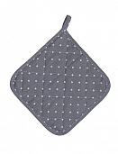 "Прихватка рогожка 20х20 ""Радушная хозяйка""Горошек серый"