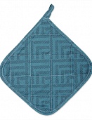 "Прихватка рогожка 20х20 ""Радушная хозяйка"" Ромбы синий"