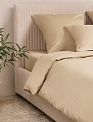 Простыня из сатина Моноспейс Ecotex 1,5 спальная кремовая