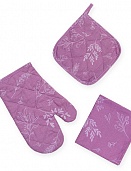 Ботаника сирень набор для кухни 3 предмета (рукавичка-прихватка, прихватка, декор.полотенце)