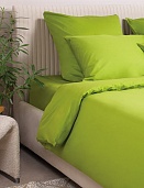 Простыня из сатина Моноспейс Ecotex 1,5 спальная салатовая